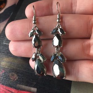Black rhinestone earrings